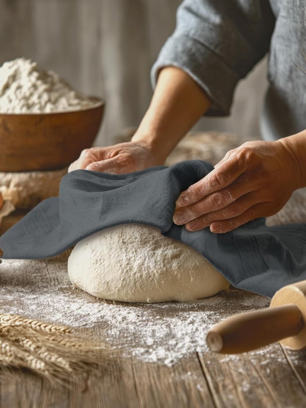 Light Grey Flour Sack Towels [12 Pack-28 x 28 In]100% Cotton - Picture 6 of 9